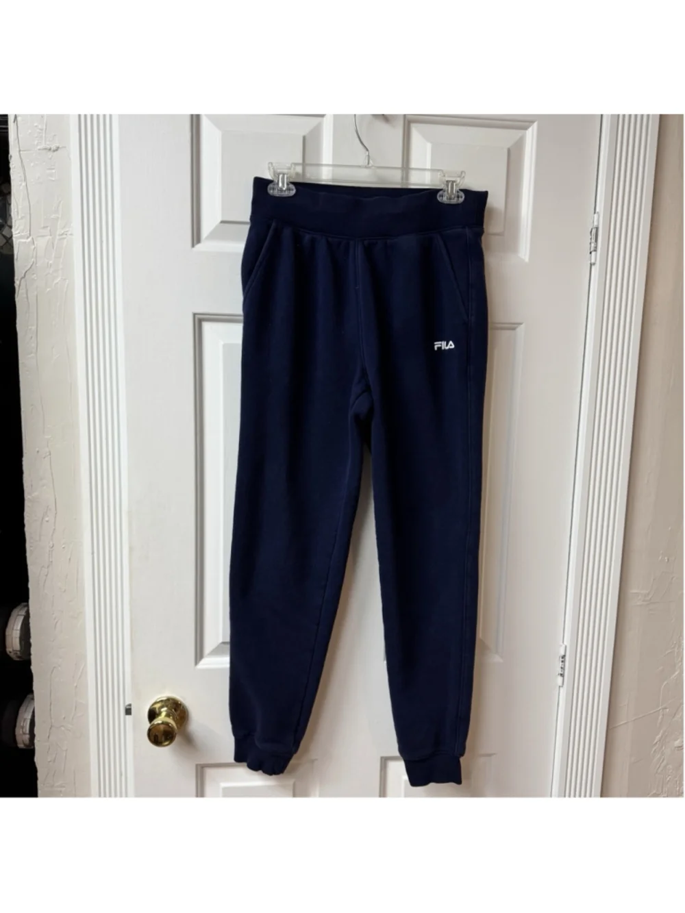 Fila Jogger Men Size S Athletic Sweatpants Drawstring Cotton Blend Slash Pockets